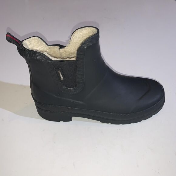 Tretorn Lina Rain Boots Womens Size 7 Black Faux Fur Lined Ankle Waterproof - Picture 2 of 10
